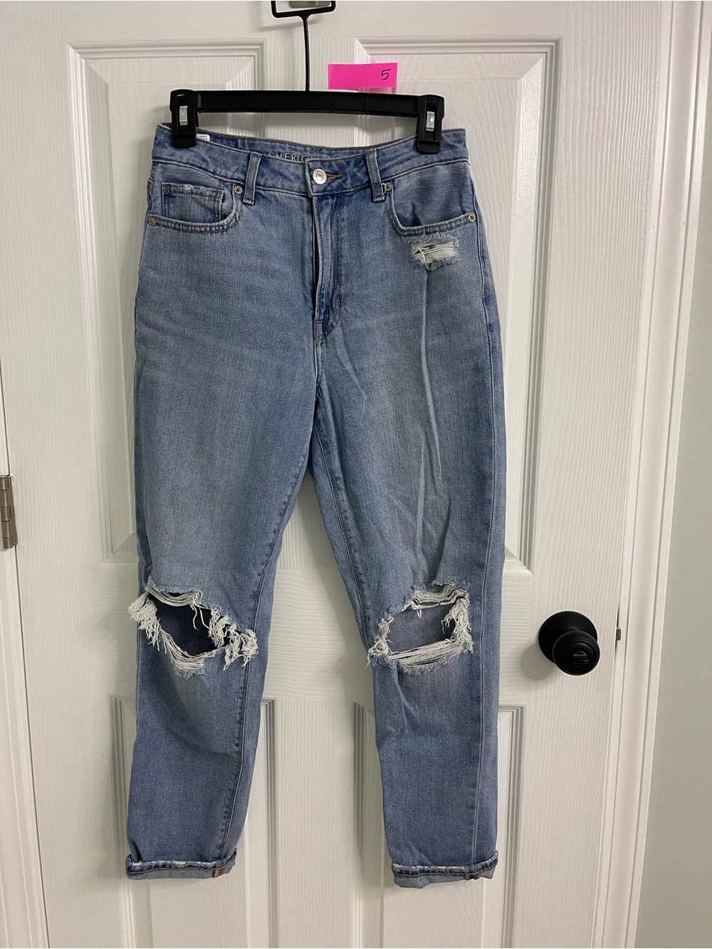 American Eagle Outfitters Light Blue Distressed Boyfriend Jeans